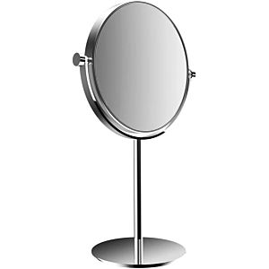 Emco Pure rasage/ Miroirs cosmétiques 109400116 Ø 177 mm, triple, rond, miroir sur pied, chromé
