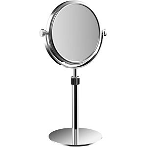 Emco Pure shaving/ Kosmetikspiegel 109400117 Ø 153 mm, triple, round, height-adjustable, standing mirror, chrome