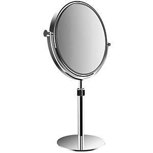 Emco Pure razor/ Miroirs cosmétiques 109400119 Ø 201 mm, chromé , rond, réglable en hauteur, miroir sur pied, triple