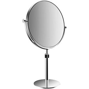 Emco Pure shaving/ Kosmetikspiegel 109400120 Ø 229 mm, triple, round, height-adjustable, standing mirror, chrome