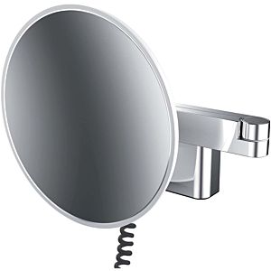 Emco evo LED shaving / Kosmetikspiegel 109506040 Kosmetikspiegel 5x magnification, Ø 209 mm, 2-armed, round, plug