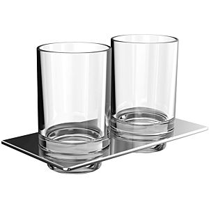 Emco Art Doppelglashalter 162500100 chrom, Kristallglas klar