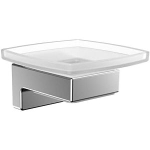Emco Cue soap holder 323000100 chrome, satined crystal glass
