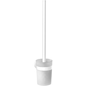 Emco Round toilet brush set 431513901 white, container satined crystal glass