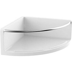Emco Round panier de douche d&#39;angle 434500101 blanc / chromé , 175mm, plastique, avec garde-corps en métal