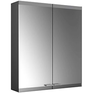 Emco Asis Evo surface-mounted illuminated mirror cabinet 939713303 600 x 700 mm, without mirror heating, 2-door, black, with light system
