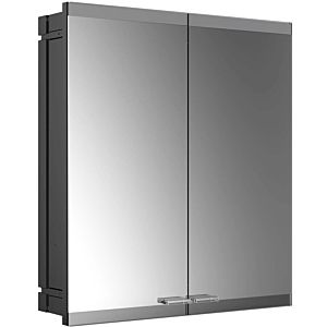 Emco Asis Evo Armoire à miroir éclairée encastrée 939713313 600 x 700 mm, sans chauffage des rétroviseurs, 2 portes, noir, avec système d&#39;éclairage