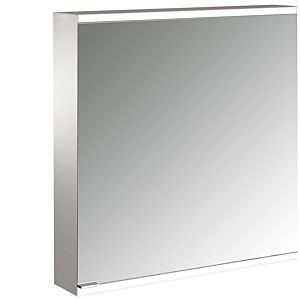 Emco prime Aufputz-Lichtspiegelschrank 949706222 600x700mm, 1 Tür, Anschlag rechts, aluminium/spiegel