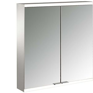 Emco prime surface-mounted illuminated mirror cabinet 949706323 600x700mm, 2 doors, aluminium/white