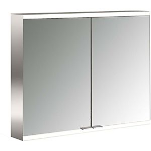Emco prime surface-mounted illuminated mirror cabinet 949706224 800x700mm, 2 doors, aluminium/mirror