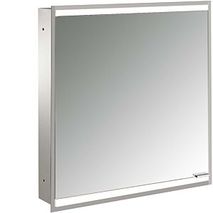 Armoire à miroir éclairée encastrée Emco prime 949706231 600x730mm, 1 porte, charnières à gauche, aluminium/miroir