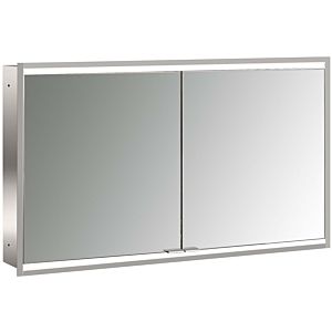 Emco prime flush-mounted illuminated mirror cabinet 949706356 1200x730mm, 2 doors, aluminium/white
