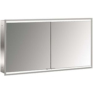 Emco prime flush-mounted illuminated mirror cabinet 949706357 1300x730mm, 2 doors, aluminium/white