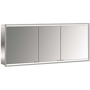 Emco prime flush-mounted illuminated mirror cabinet 949706358 1600x730mm, 3 doors, aluminium/white