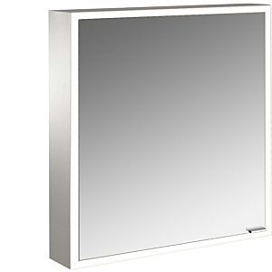 Armoire à miroir éclairée en saillie Emco prime 949706259 600x700mm, 1 porte, charnières à gauche, aluminium/miroir