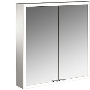 Armoire à miroir éclairée en saillie Emco prime 949706361 600x700mm, 2 portes, aluminium/blanc