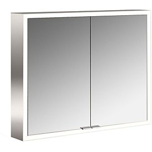 Emco prime surface-mounted illuminated mirror cabinet 949706362 800x700mm, 2 doors, aluminium/white
