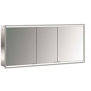 Emco prime flush-mounted illuminated mirror cabinet 949706363 1400x730mm, 3 doors, aluminium/white