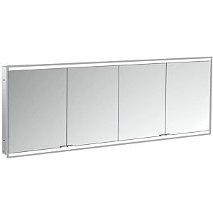 Armoire à miroir éclairée encastrée Emco prime 949713567 2000x730mm, 4 portes, noir/miroir