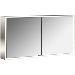 Armoire à miroir éclairée en saillie Emco prime 949706385 1300x700mm, 2 portes, aluminium/blanc