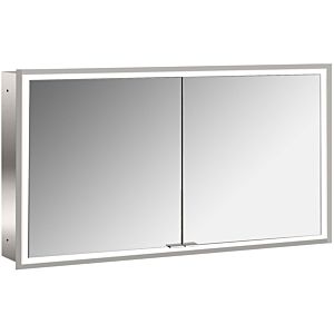 Armoire à miroir éclairée encastrée Emco prime 949706295 1300x730mm, 2 portes, aluminium/miroir