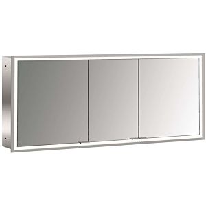 Armoire à miroir éclairée encastrée Emco prime 949706296 1600x730mm, 3 portes, aluminium/miroir