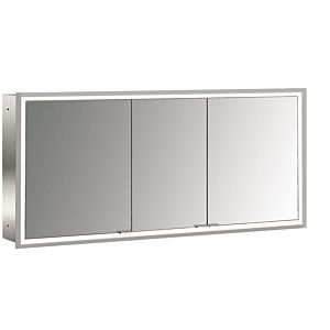 Armoire à miroir éclairée encastrée Emco prime 949706297 1400x730mm, 3 portes, aluminium/miroir