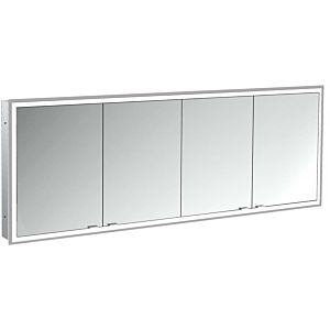 Armoire à miroir éclairée encastrée Emco prime 949706298 1800x730mm, 4 portes, aluminium/miroir