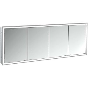 Armoire à miroir éclairée encastrée Emco prime 949706299 2000x730mm, 4 portes, aluminium/miroir
