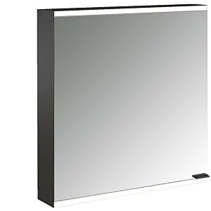 Emco prime surface-mounted illuminated mirror cabinet 949713521 600x700mm, 1 door, hinged left, black/mirror