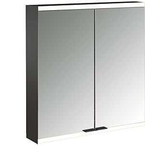 Armoire à miroir éclairée en saillie Emco prime 949713523 600x700mm, 2 portes, noir/miroir