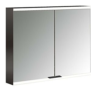 Emco prime surface-mounted illuminated mirror cabinet 949713524 800x700mm, 2 doors, black/mirror