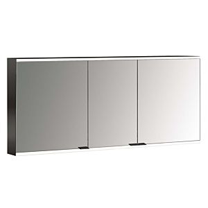 Emco prime surface-mounted illuminated mirror cabinet 949713549 1400x700mm, 3 doors, black/mirror