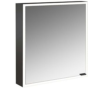 Armoire à miroir éclairée en saillie Emco prime 949713559 600x700mm, 1 porte, charnière à gauche, noir/miroir