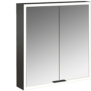 Armoire à miroir éclairée en saillie Emco prime 949713561 600x700mm, 2 portes, noir/miroir