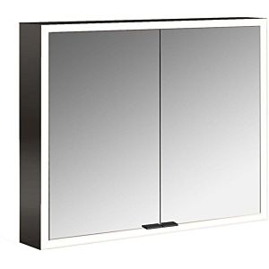 Armoire à miroir éclairée en saillie Emco prime 949713562 800x700mm, 2 portes, noir/miroir