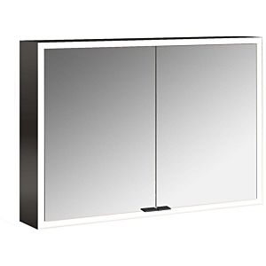 Emco prime surface-mounted illuminated mirror cabinet 949713583 1000x700mm, 2 doors, black/mirror