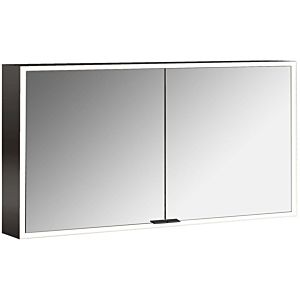 Emco prime surface-mounted illuminated mirror cabinet 949713585 1300x700mm, 2 doors, black/mirror