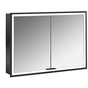 Emco prime Unterputz-Lichtspiegelschrank 949713593 1000x730mm, 2-türig, schwarz/spiegel