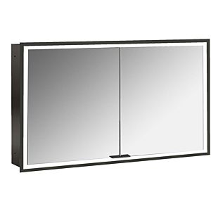 Armoire à miroir éclairée encastrée Emco prime 949713594 1200x730mm, 2 portes, noir/miroir