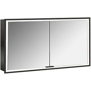 Emco prime Unterputz-Lichtspiegelschrank 949713595 1300x730mm, 2-türig, schwarz/spiegel