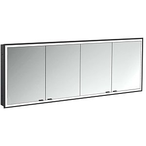 Emco prime flush-mounted illuminated mirror cabinet 949713598 1800x730mm, 4 doors, black/mirror