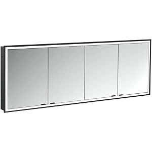 Armoire à miroir éclairée encastrée Emco prime 949713599 2000x730mm, 4 portes, noir/miroir