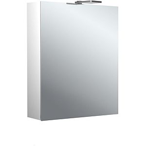 Emco pure 2 style surface-mounted illuminated mirror cabinet 979705301 600x721mm, with LED top light, 1 door, aluminium