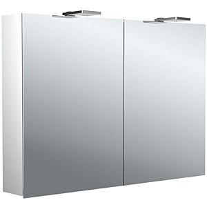Emco pure 2 style surface-mounted illuminated mirror cabinet 979705304 1000x721mm, with LED top light, 2 doors, aluminium