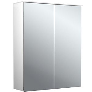 Armoire à miroir éclairée en saillie Emco pure 2 design 979705402 600x711mm, LED, avec voile de lumière, 2 portes, aluminium