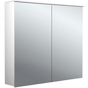 Armoire à miroir éclairée en saillie design Emco pure 2 979705403 800x711mm, LED, avec voile de lumière, 2 portes, aluminium