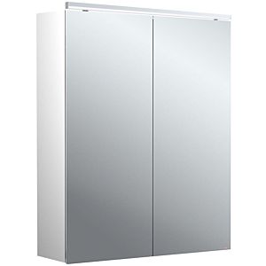 Emco pure 2 Classic armoire à miroir éclairée en saillie 979705502 600x729mm, avec éclairage supérieur à LED, 2 portes, aluminium