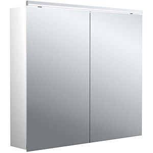 Emco pure 2 Classic armoire à miroir éclairée en saillie 979705503 800x729mm, avec éclairage supérieur à LED, 2 portes, aluminium