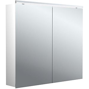 Emco pure 2 Classic surface-mounted illuminated mirror cabinet 979705503 800x729mm, with LED top light, 2 doors, aluminium